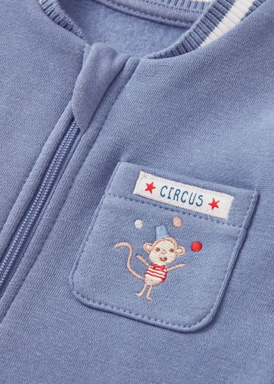 Baby Blue Preppy Sleepsuit (Newborn-12mths)