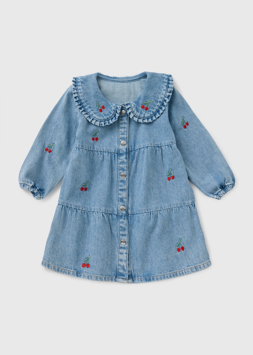 Girls Dress Cherry Denim Dress (1-7yrs)