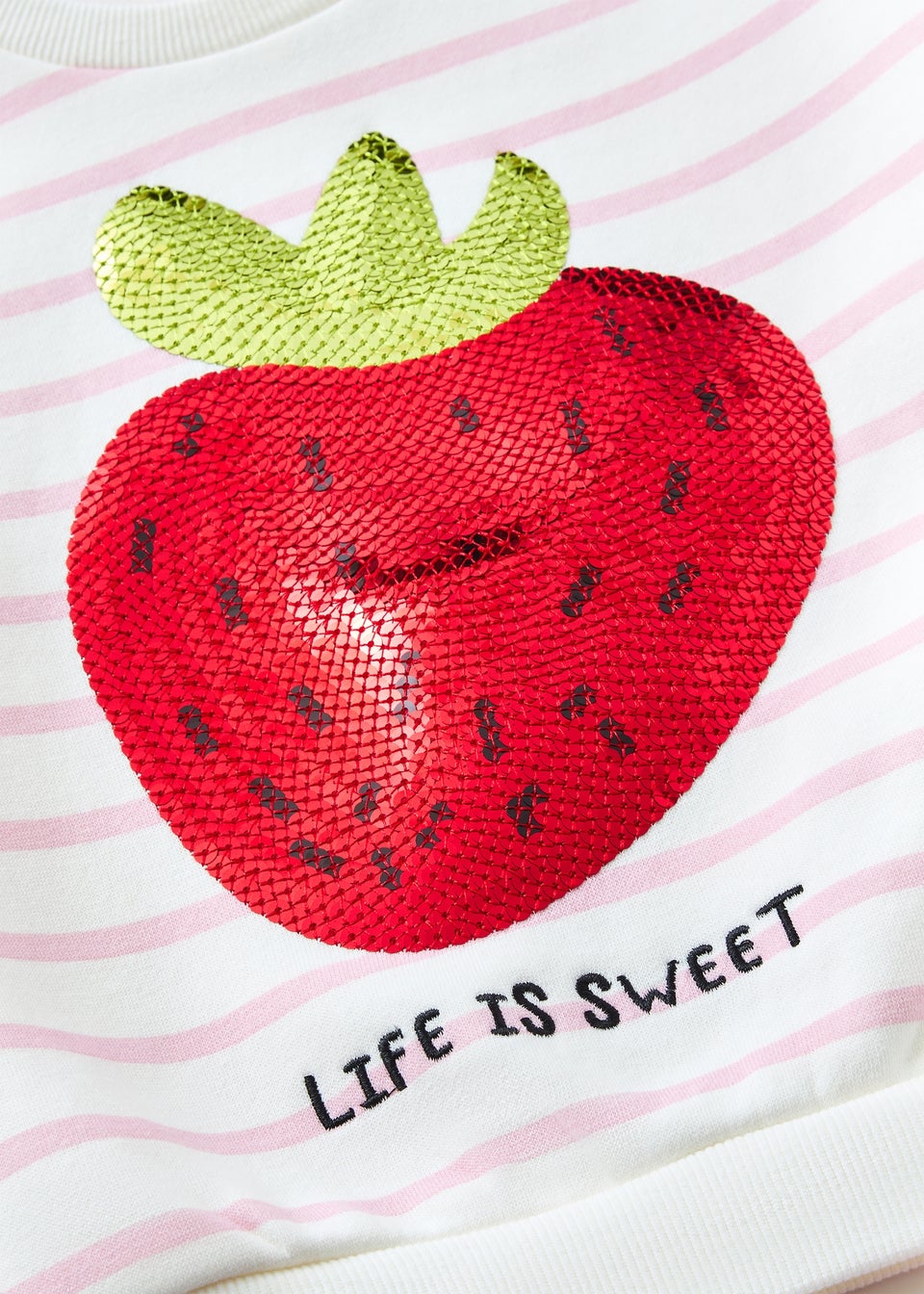 Girls Pink Strawberry Sequin & Flare Set (1-7yrs)