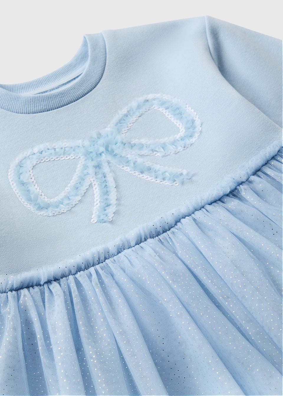 Girls Blue Bow Tutu Dress (1-7yrs)