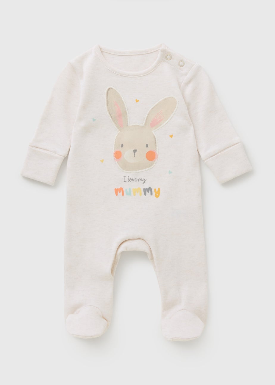 Baby Oatmeal Bunny Mummy Sleepsuit (Newbron-23mths)