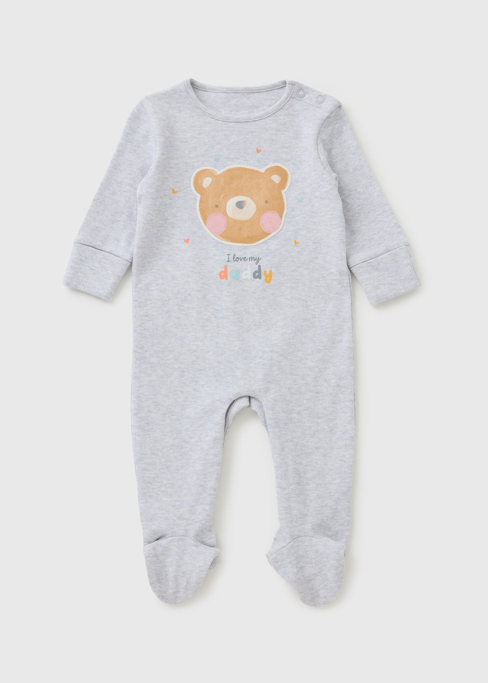 Baby Grey Bear Daddy Sleepsuit (Newborn-23mths)