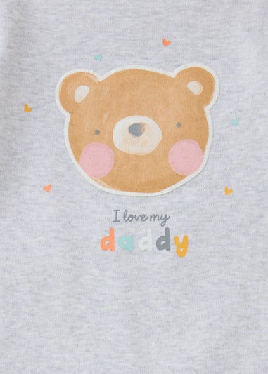 Baby Grey Bear Daddy Sleepsuit (Newborn-23mths)