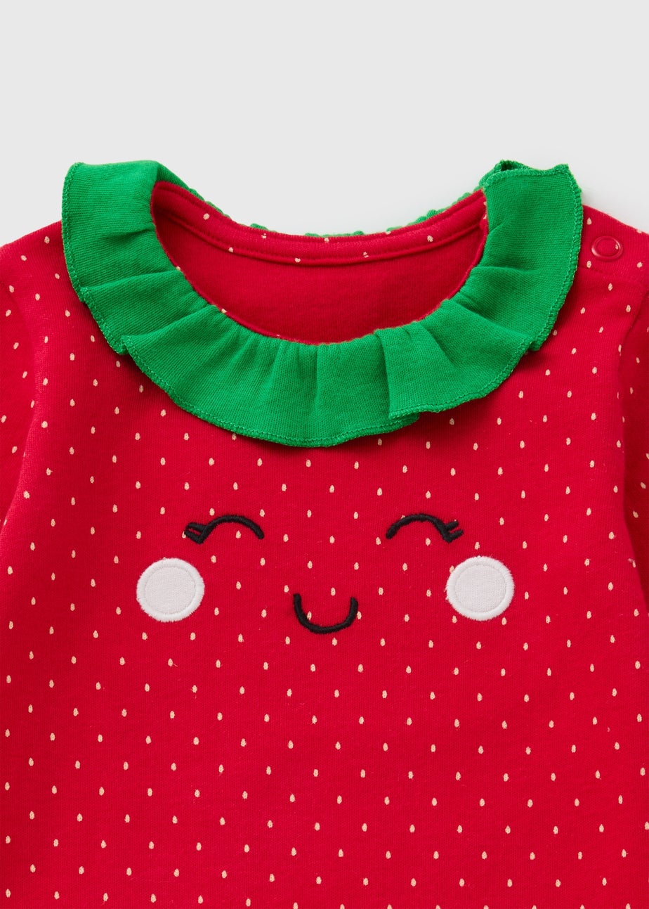 Baby Red Strawberry Sleepsuit (Newborn-23mths)