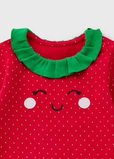 Baby Red Strawberry Sleepsuit (Newborn-23mths)