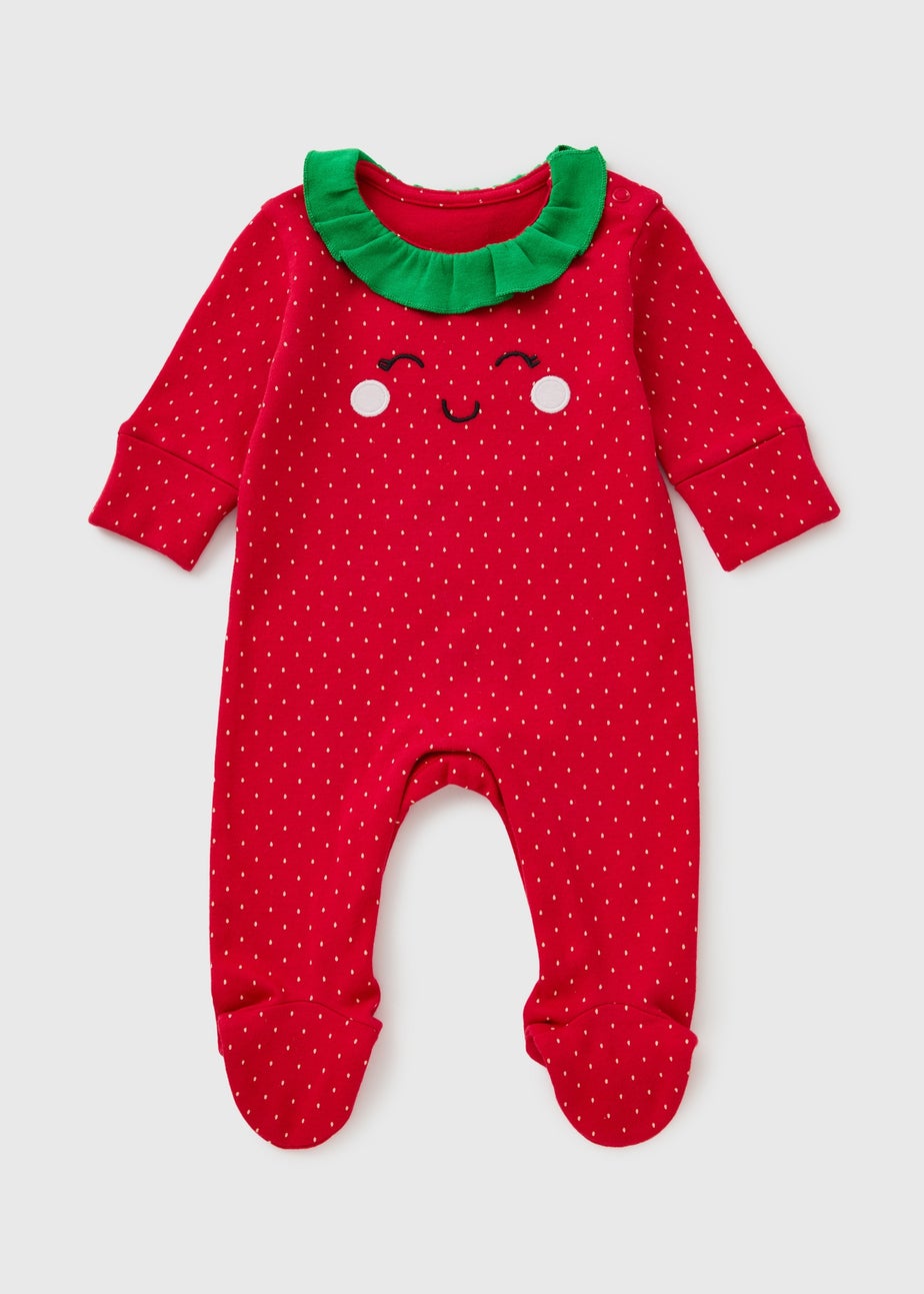 Baby Red Strawberry Sleepsuit (Newborn-23mths)