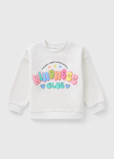 Girls White Kindness Sweatshirt (1-7yrs)