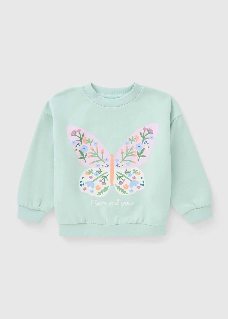 Girls Green Butterfly Sweatshirt (1-7yrs)