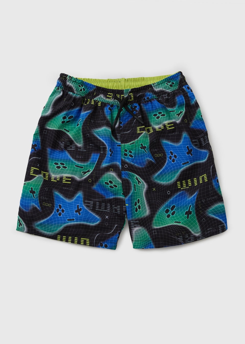 Boys Black Game Control Swim Shorts (7-15yrs)