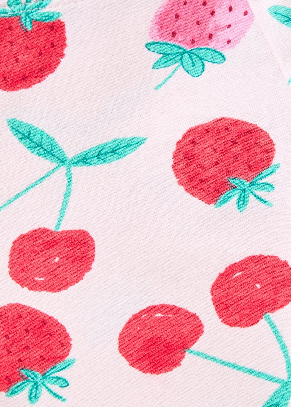 Girls Pink Strawberry Cherry Leggings (1-7yrs)