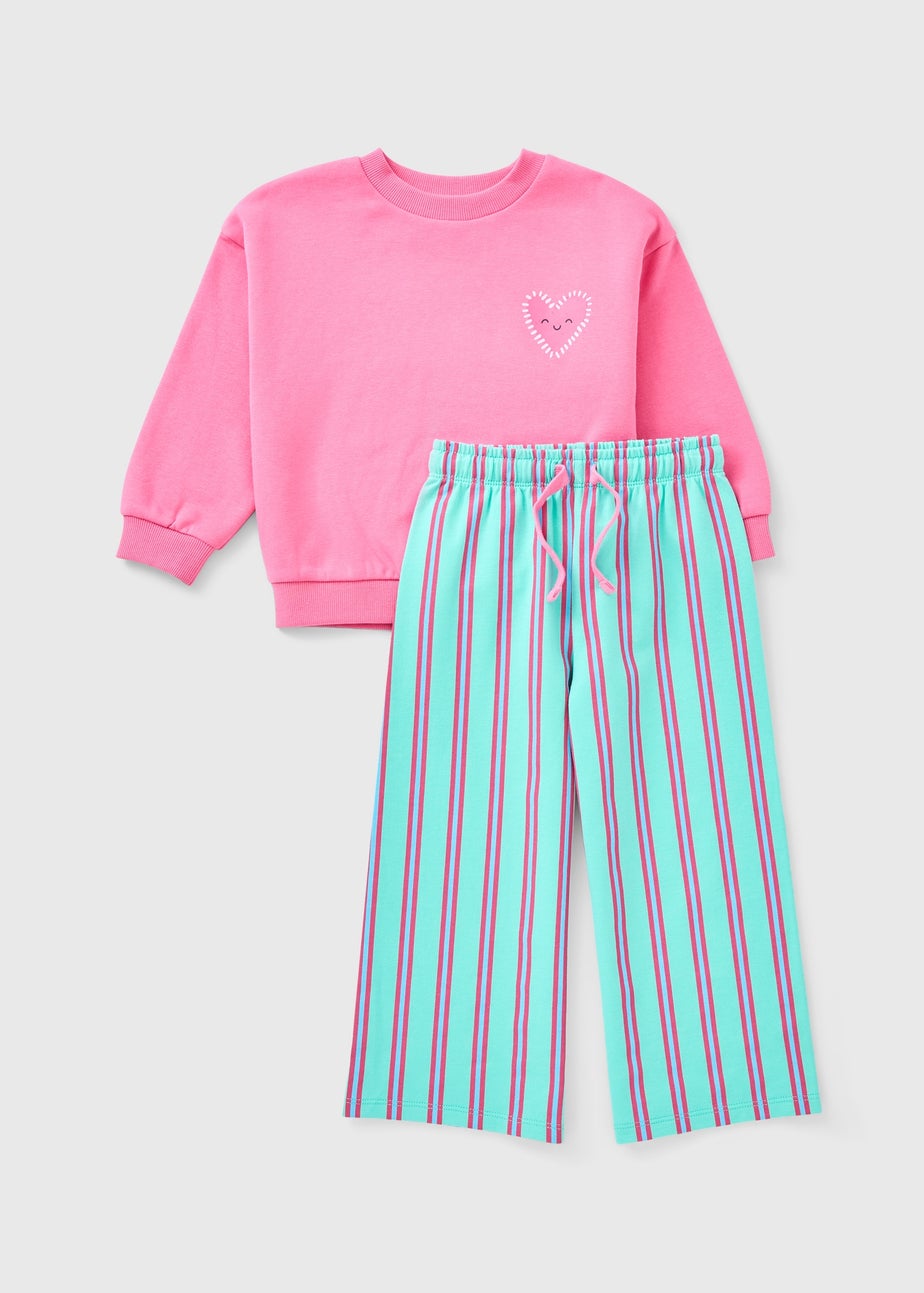 Girls Pink Ciao Bella Sweatshirt & Trouser Set (1-7yrs)