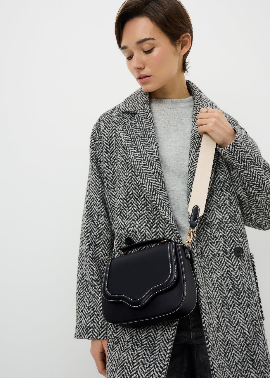 Black Top Handle Cross Body Bag