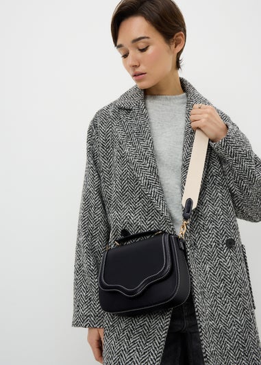 Black Top Handle Cross Body Bag