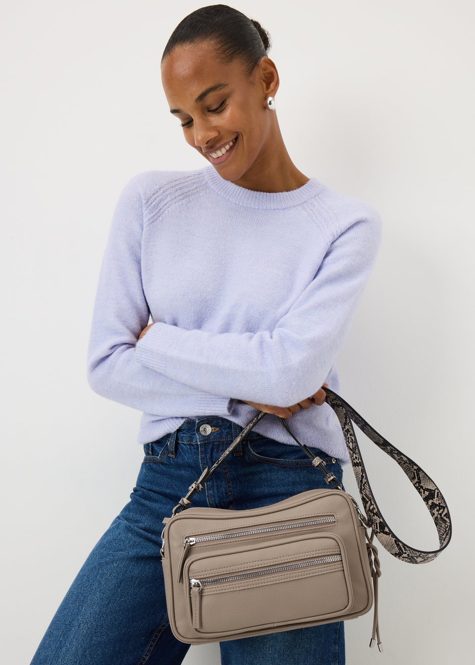 Taupe Zip Camera Bag