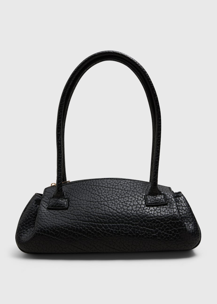 Black Grainy Shoulder Bag