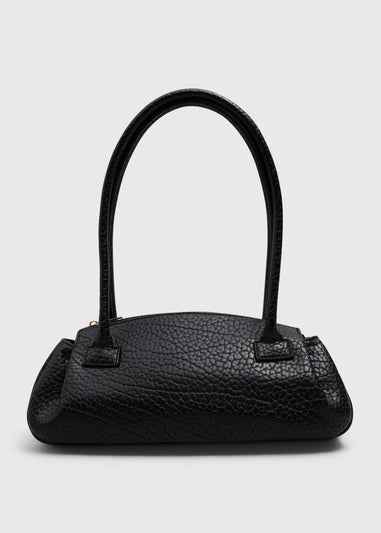Black Grainy Shoulder Bag