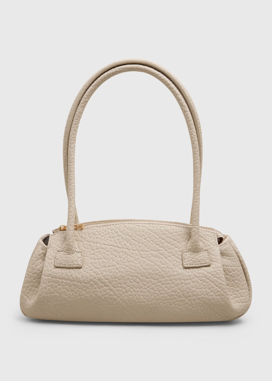 Cream Textured Shoulder Bag