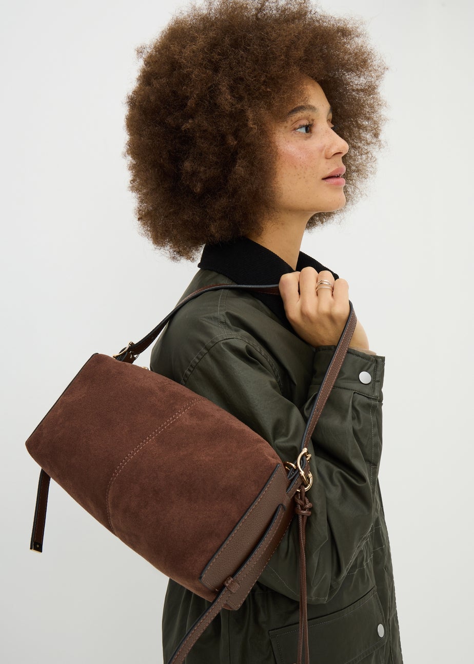 Chocolate Brown Square Shoulder Bag