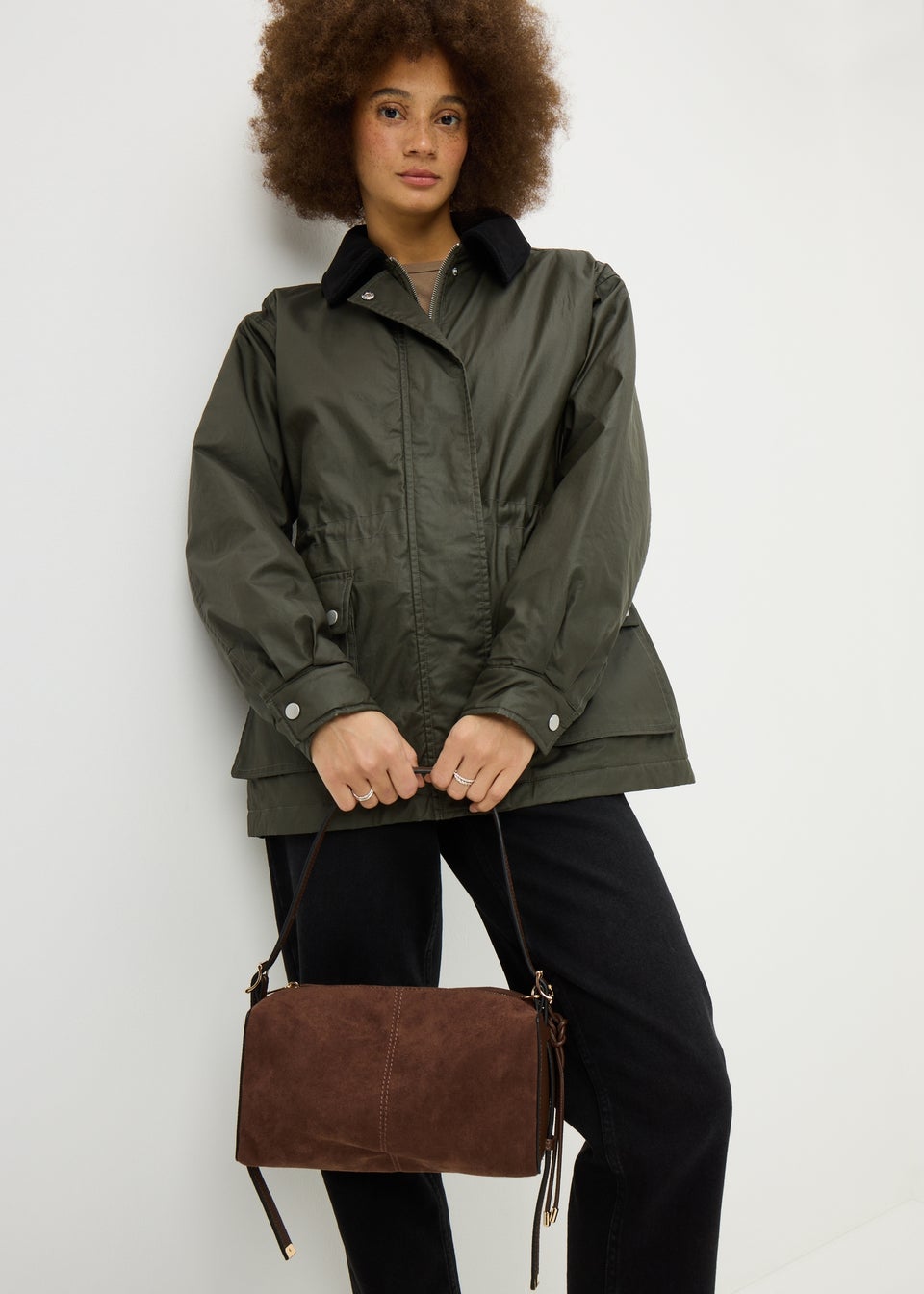 Chocolate Brown Square Shoulder Bag