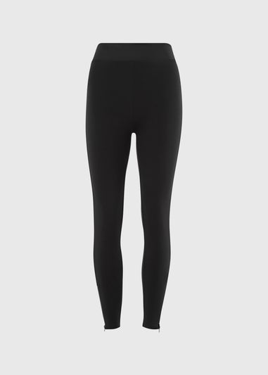 Black Body Shaper Zip Hem Leggings