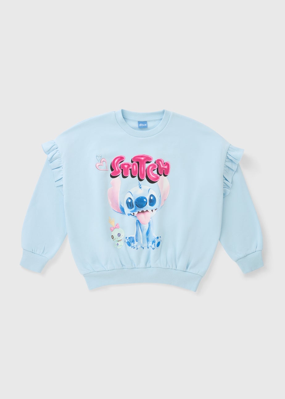 Disney Girls Blue Stitch & Scrump Sweatshirt (4-13yrs)