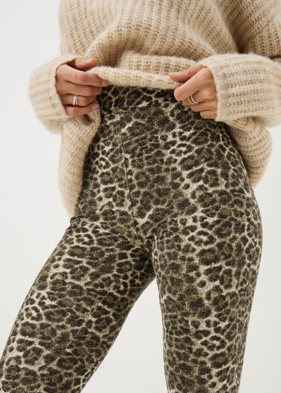 Brown Leopard Print Jeggings