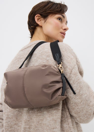 Mocha Barrel Crossbody Bag