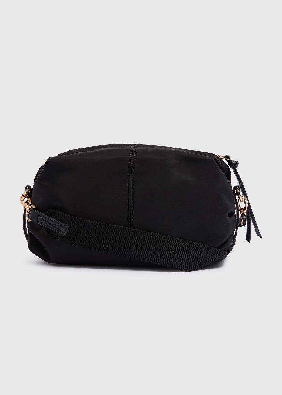 Black Barrel Crossbody Bag