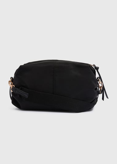 Black Barrel Crossbody Bag