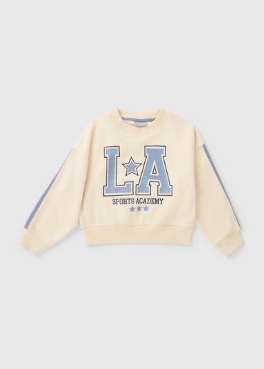 Girls Cream LA Sweatshirt (7-15yrs)