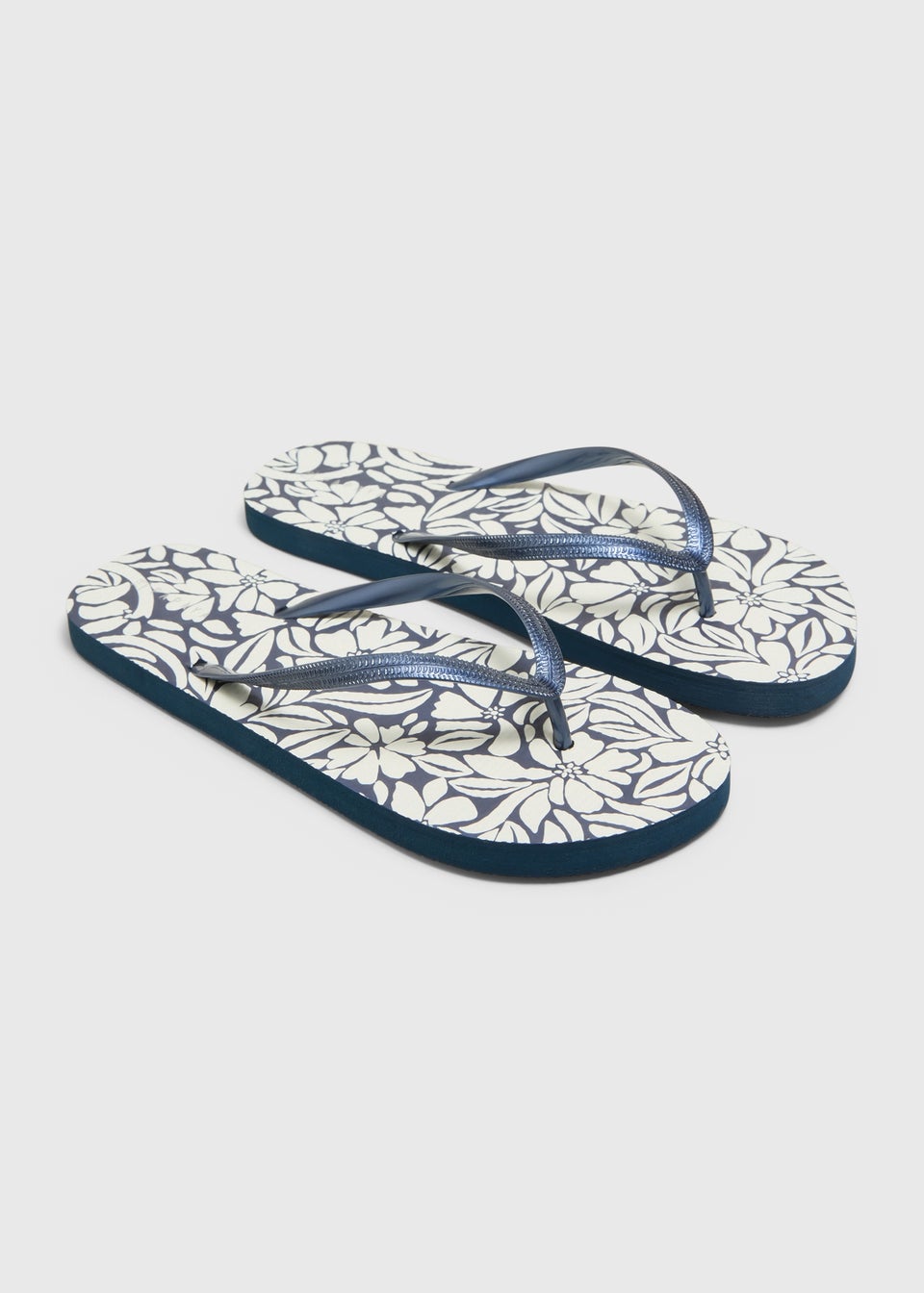 Navy Printed Flip Flops