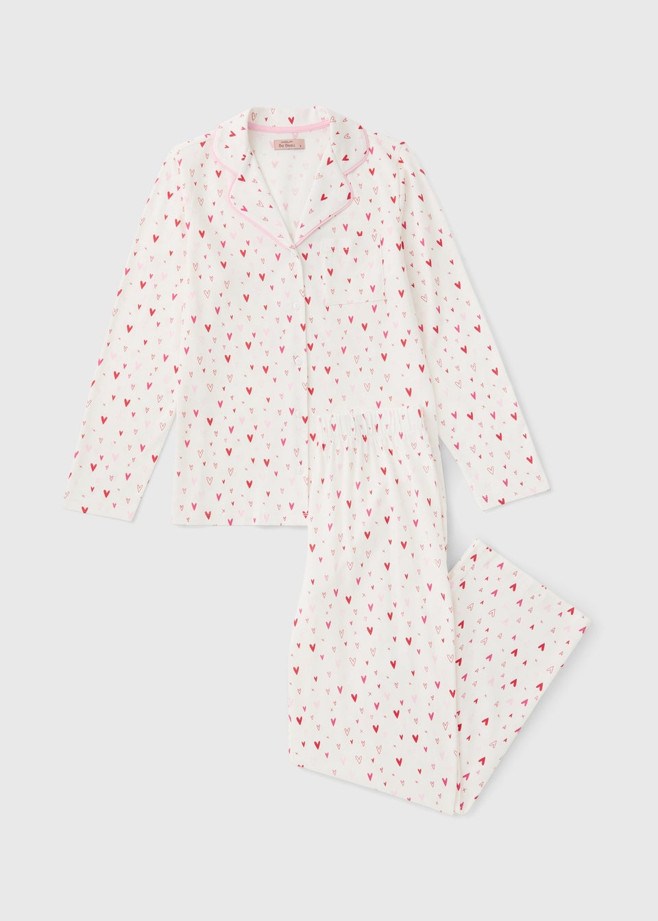 Cream Heart Matching Family Pyjama Set