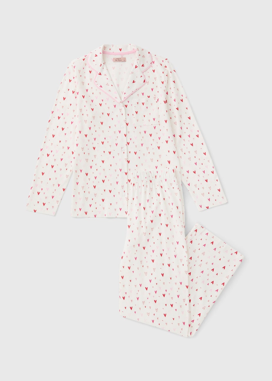 Cream Heart Matching Family Pyjama Set