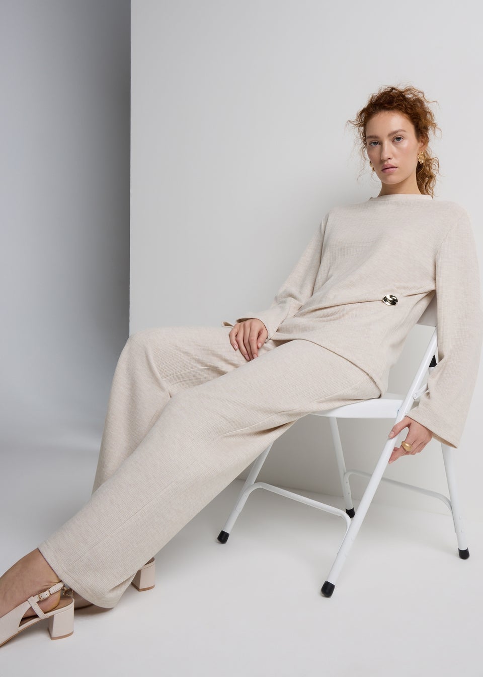 Et Vous Oatmeal Snit Co Ord Trousers