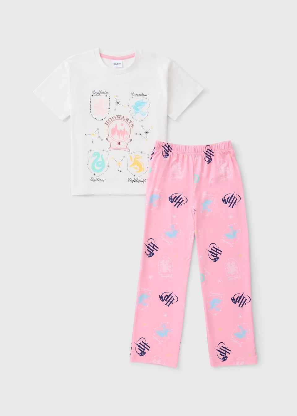 Harry Potter Girls Pink Hogwarts Pyjama Set