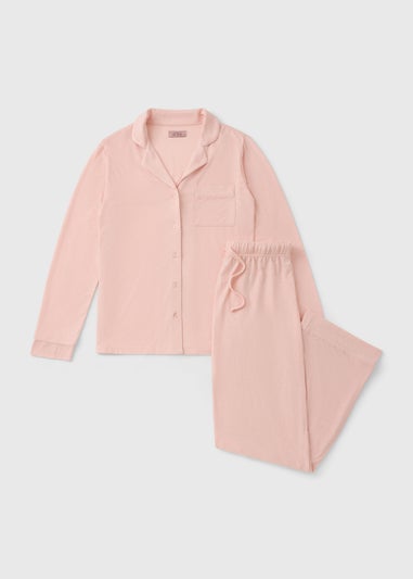 Pink Long Sleeve Sparkle Pyjama Set