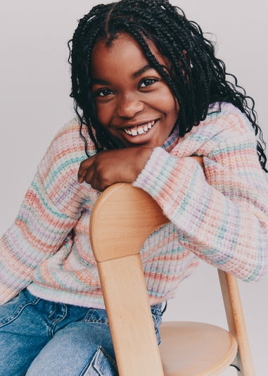 Girls Multicolour Ribbed Jumper (7-15yrs)