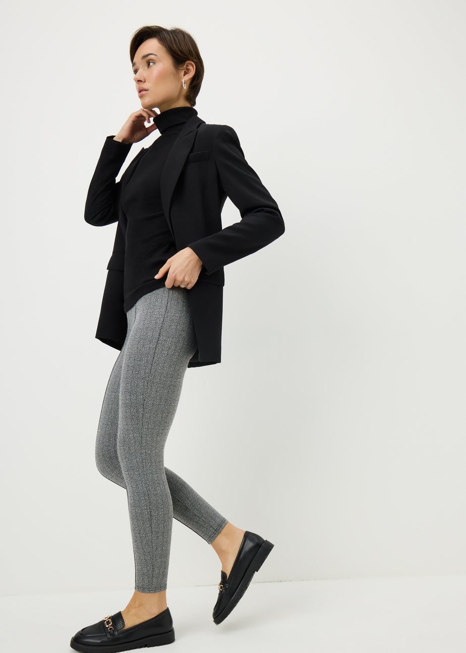 Black Herringbone Leggings