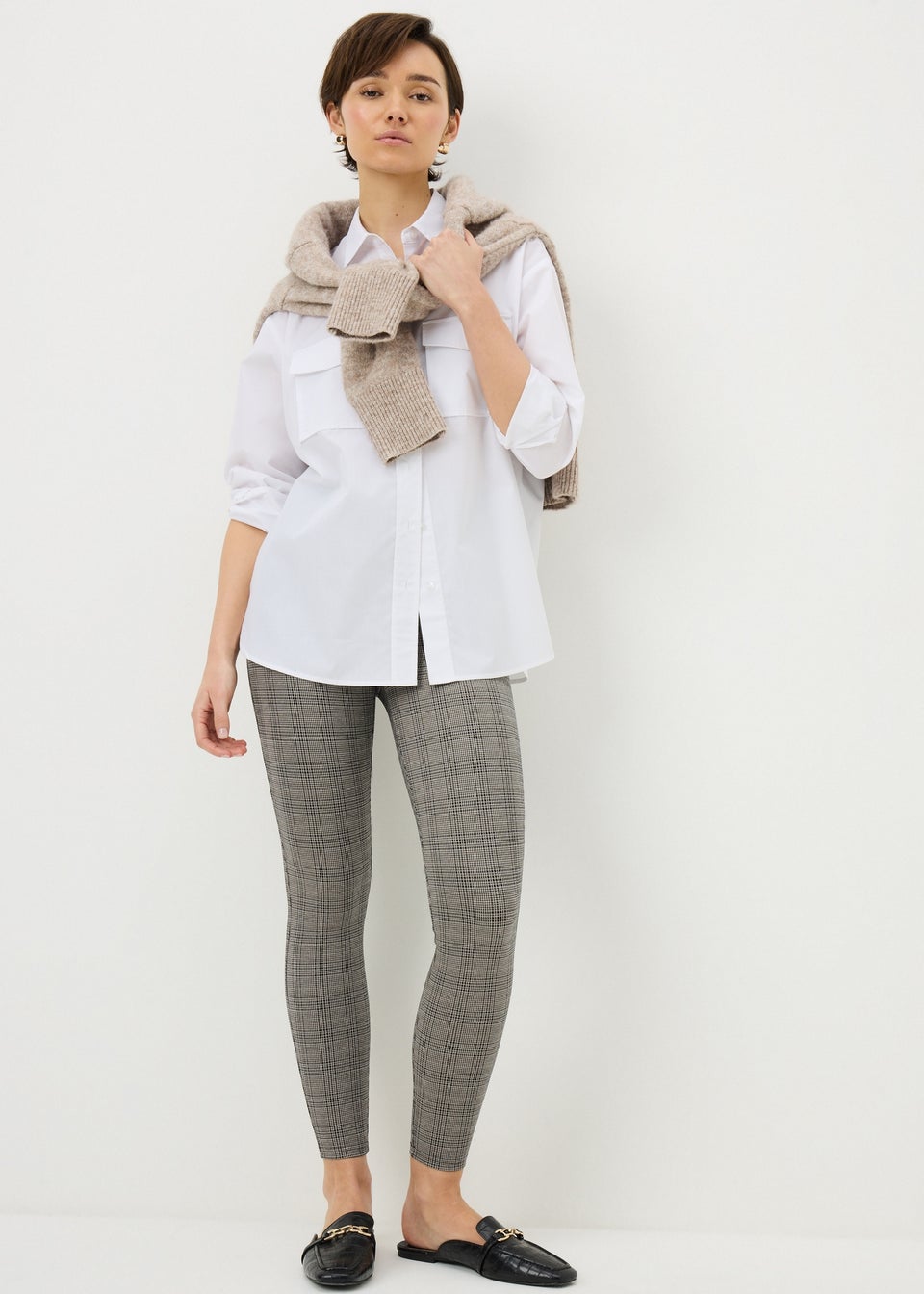 Brown Check Leggings