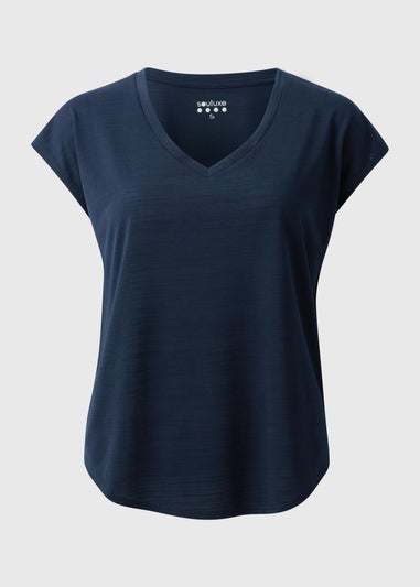 Souluxe Navy V-Neck T-Shirt