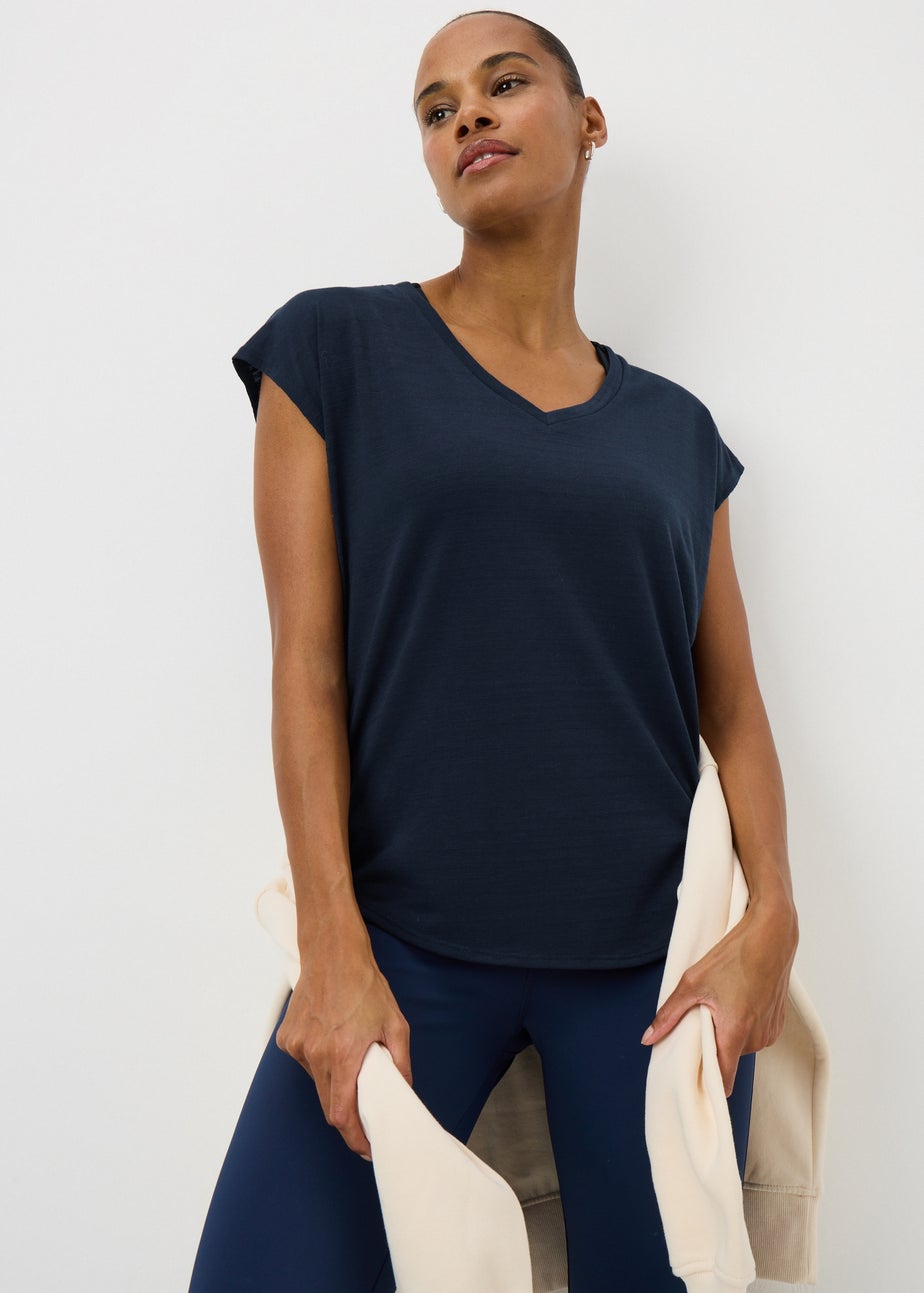 Souluxe Navy V-Neck T-Shirt