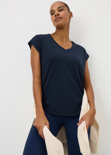 Souluxe Navy V-Neck T-Shirt