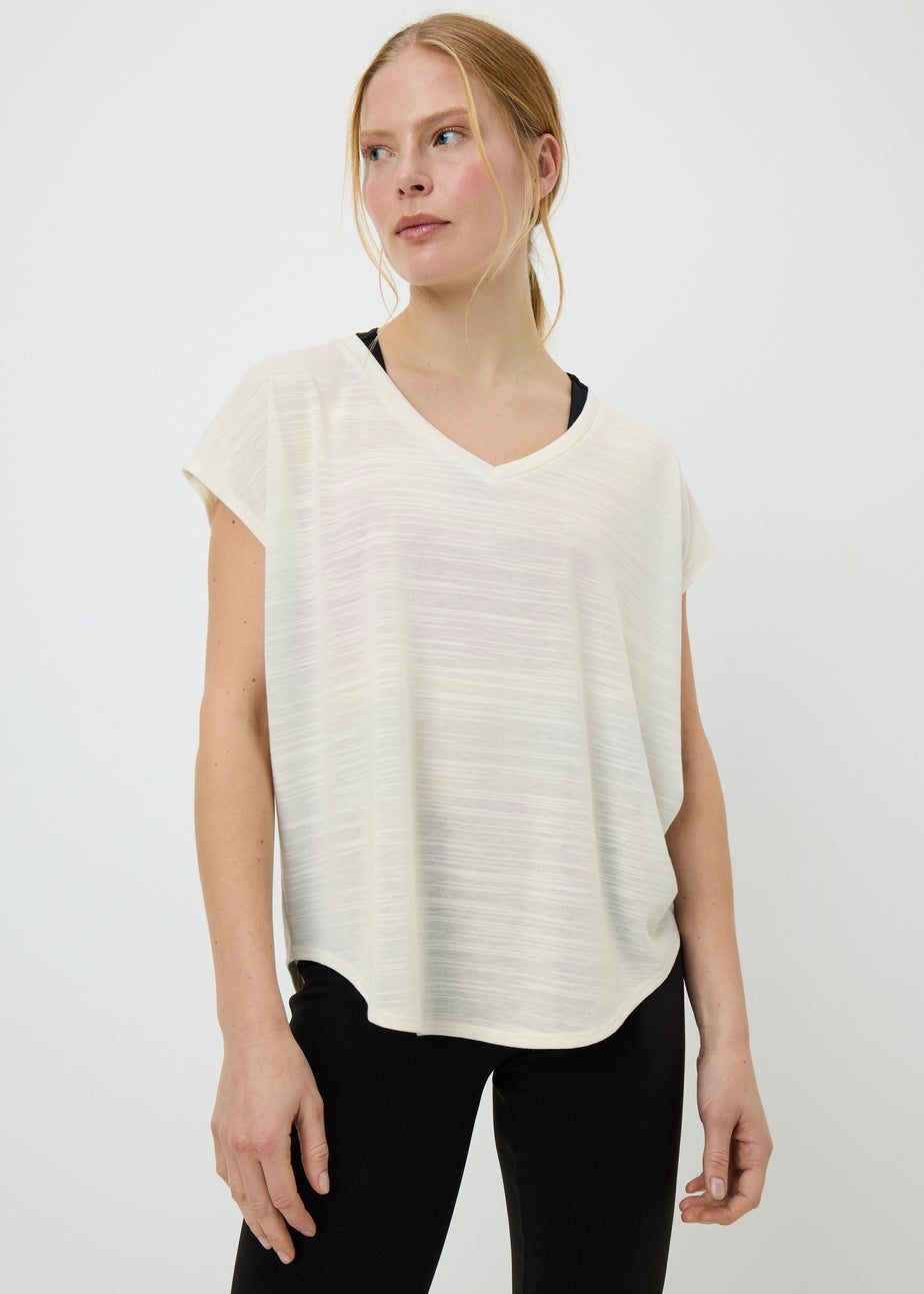 Souluxe Cream V-Neck T-Shirt