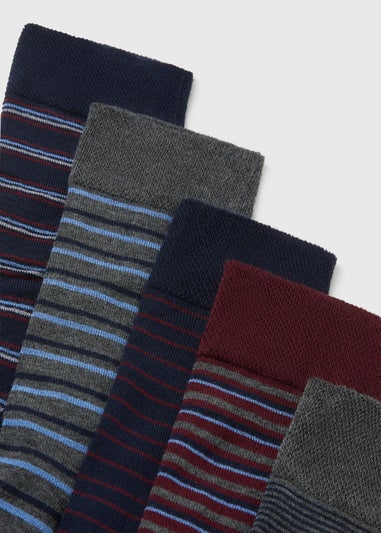 5 Pack Blue & Red Flexi Top Socks