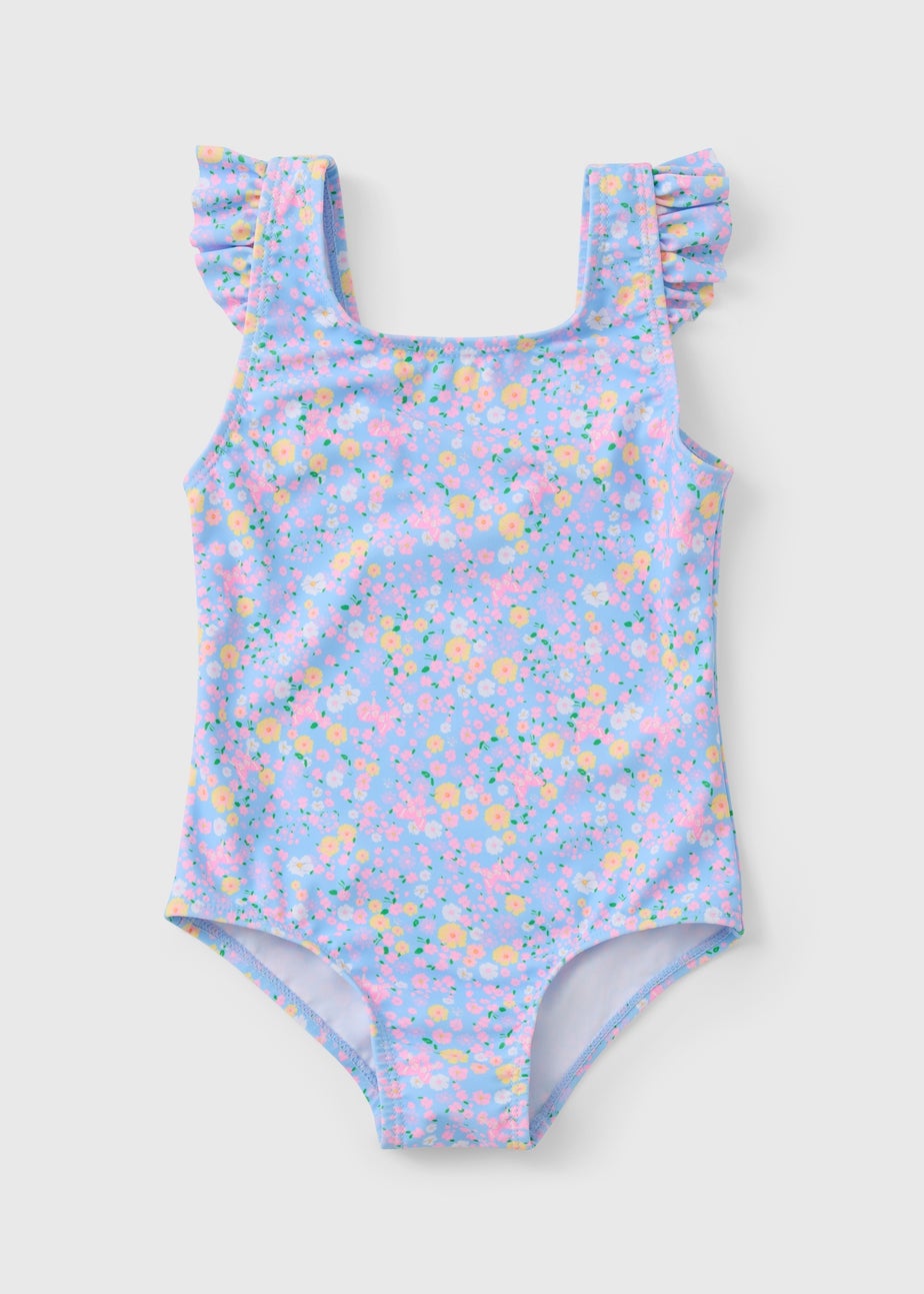 Girls Multicolour Ditsy Floral Swimming Costume (1-7yrs)
