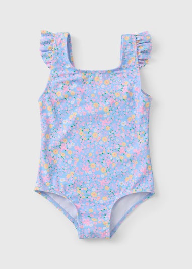 Girls Multicolour Ditsy Floral Swimming Costume (1-7yrs)