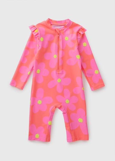 Girls Pink Flower Surf Suit (1-7yrs)