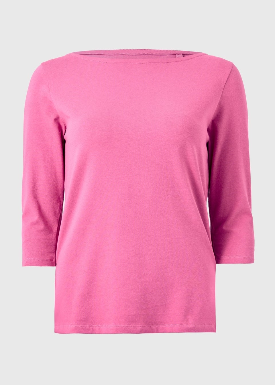 Pink Fitted 3/4 Sleeve Top