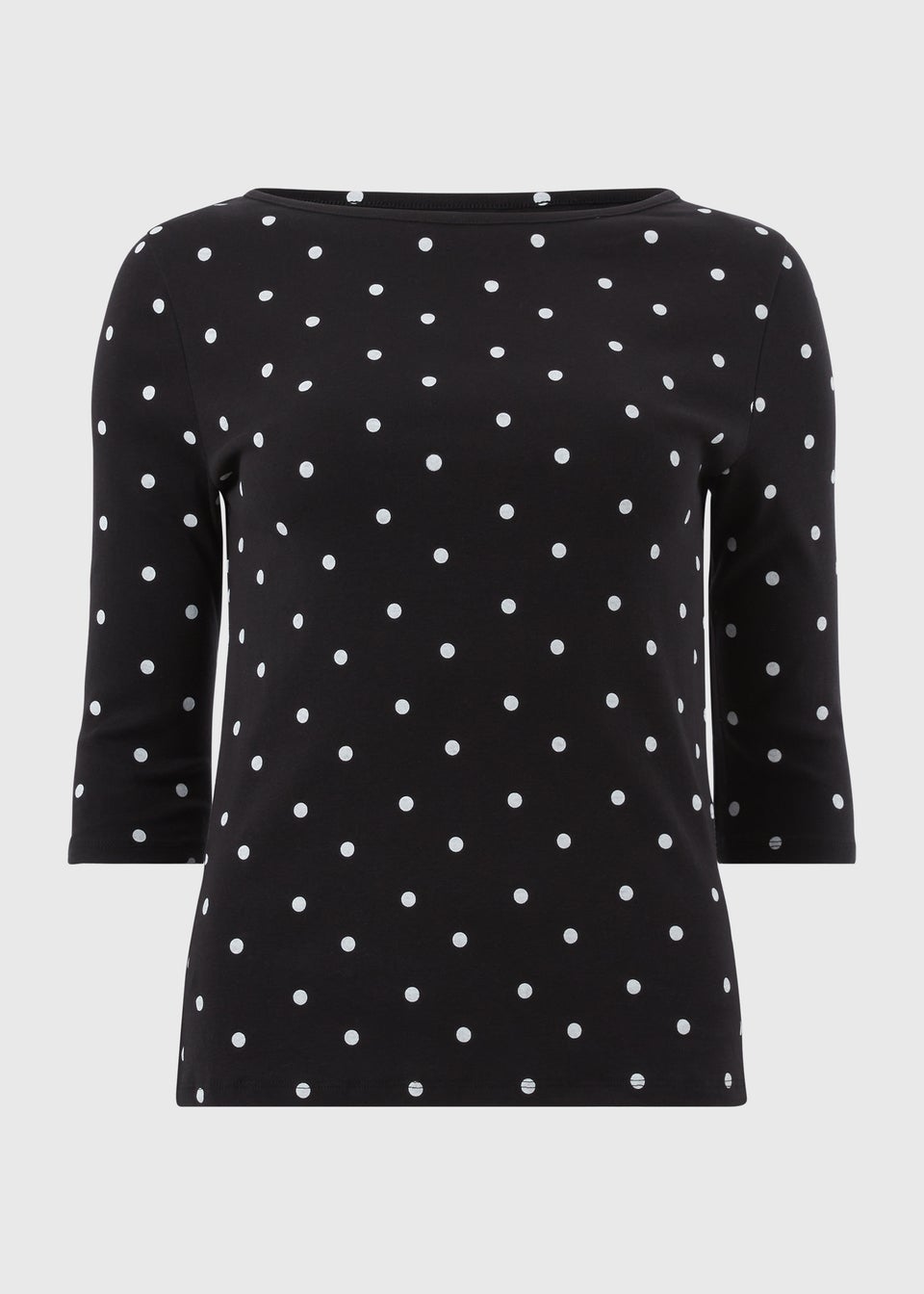 Black Polka Dot 3/4 Sleeve T-Shirt
