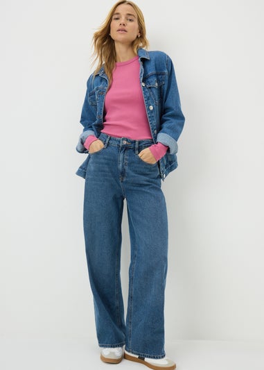 Pink Ribbed Long Sleeve Top